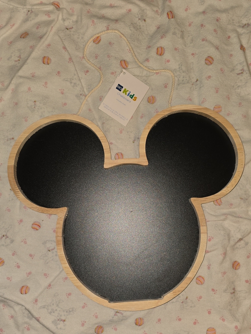 Disney Kids Mickey Mouse Chalkboard Sign - Black with Natural Wood Trim